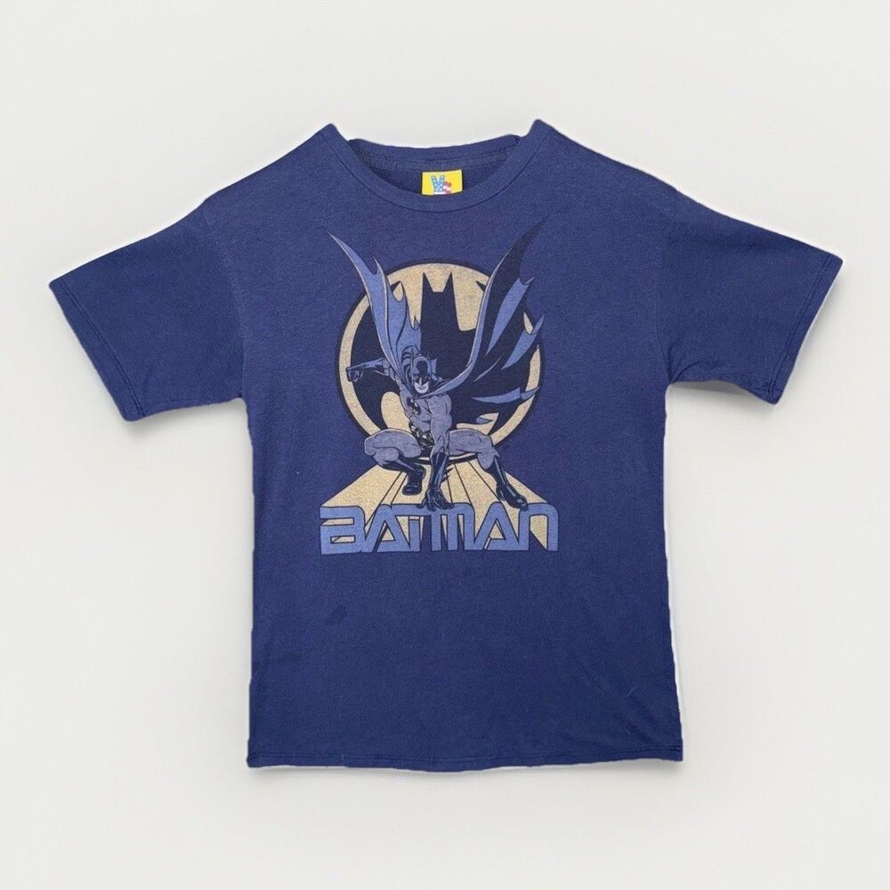 Junk Food Batman Graphic Tee Shirt Size S DC Comics Superhero Vintage Style Blue